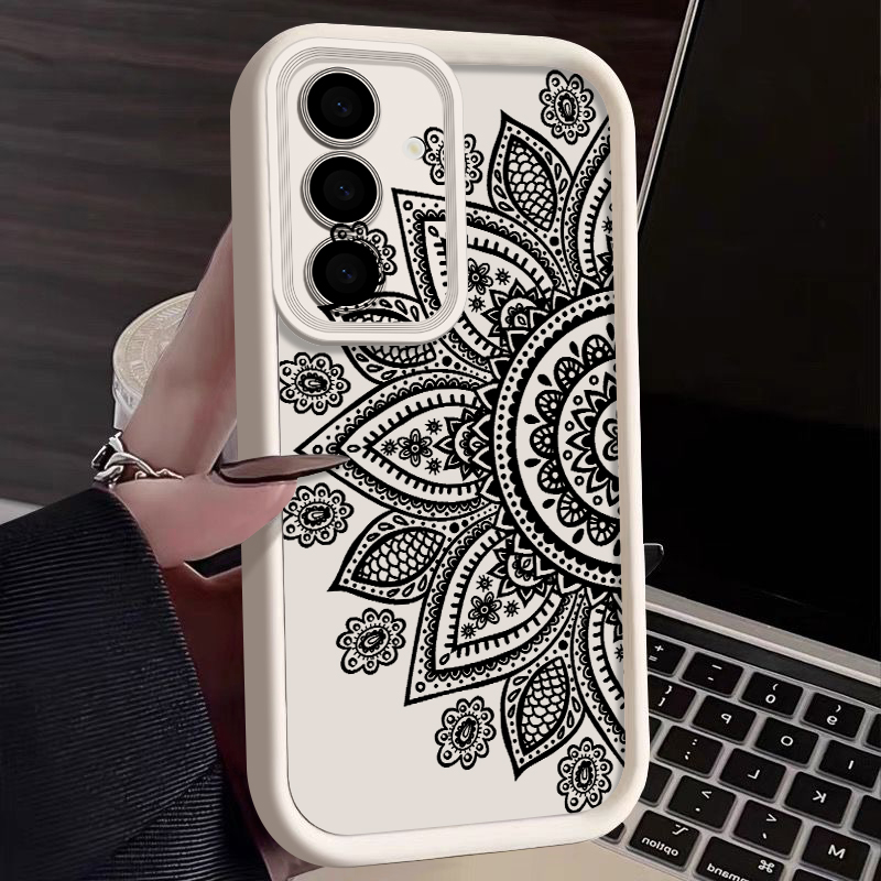 Samsung Galaxy A55 - Retro-Blumen-Totem-Muster-Hülle für Samsung Galaxy A57 A37