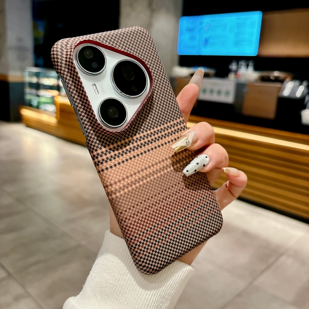 Huawei Pura 70 - Luxuriöse, rahmenlose Handyhülle aus Kohlefaser-Textur-PC für